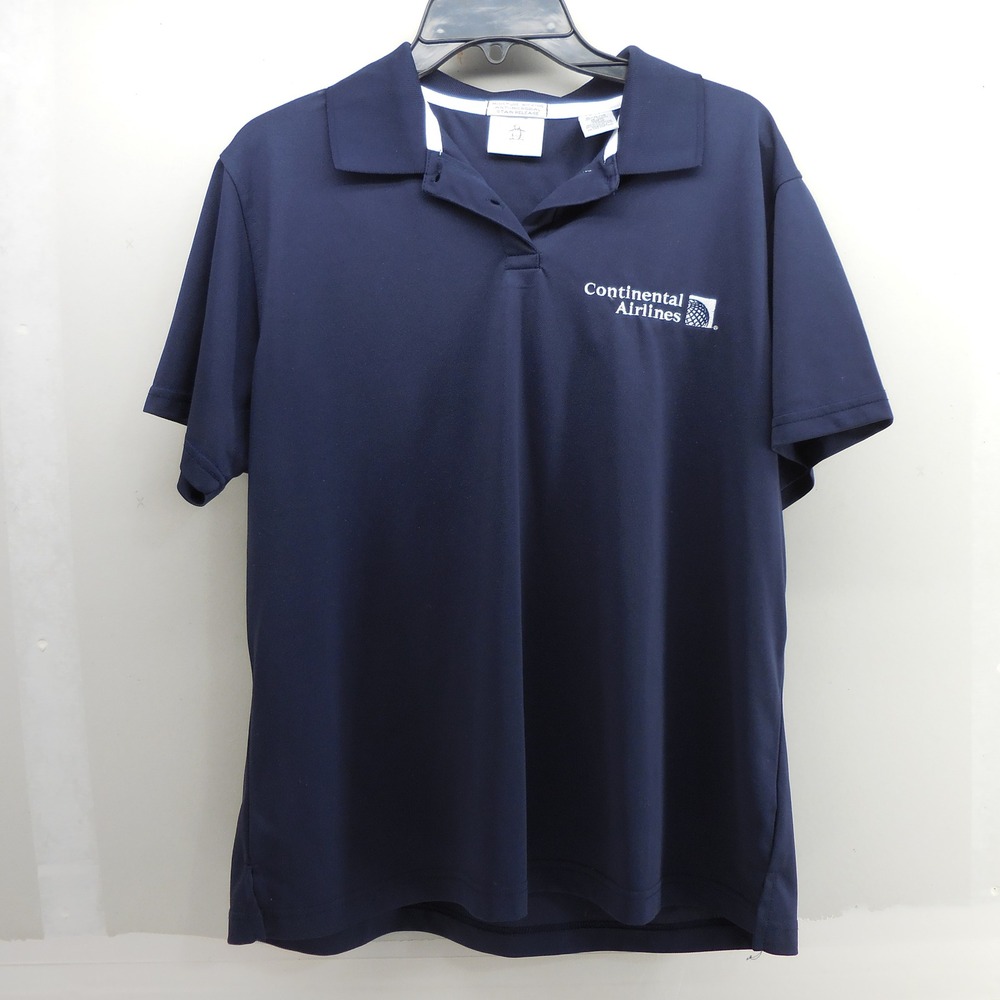 Munsingwear Continental Airlines Polo Shirt Navy Blue Womens XL Moisture Wicking